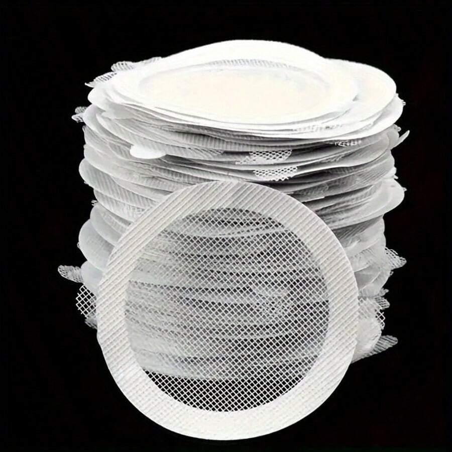 20/60/100pcs Bathroom Shower Drain Hair Catcher Anti-Clogging Mesh Sticker Drain Filter Hair Stopper Cover - White - View 1