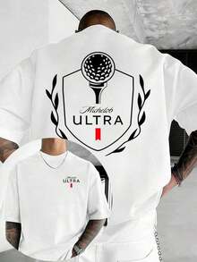 Camiseta de Verano para Hombre, Ideal para Entusiastas del Golf, con Estampado de Doble Cara con Patrón de Emblema de Golf. Camiseta de manga corta de alta calidad 100% algodón, con cuello redondo, suave y transpirable, elegante y de corte holgado informal, para hombres y mujeres. Adecuado para el ocio diario, actividades al aire libre, regalos para festividades y como regalo para hombres. Suave. - Blanco - Ver 1