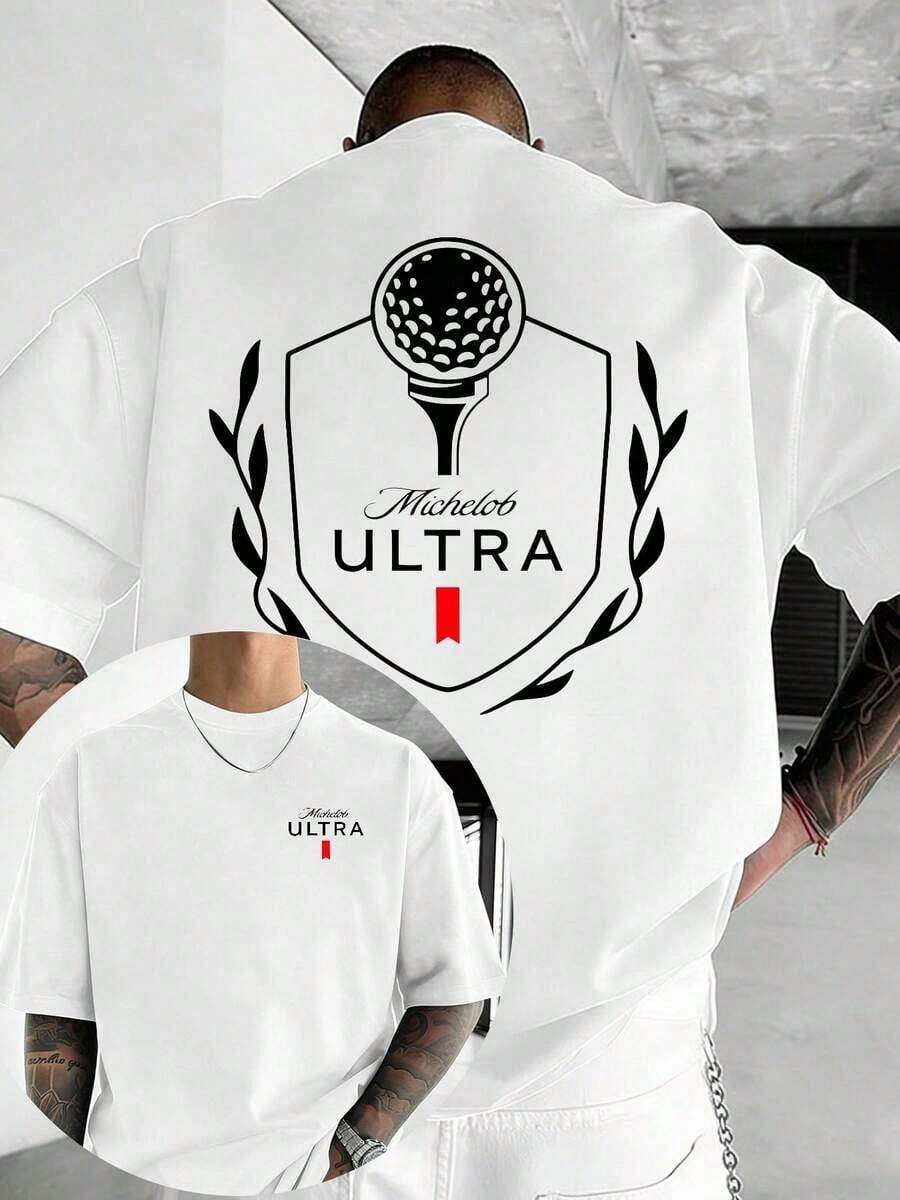 Camiseta de Verano para Hombre, Ideal para Entusiastas del Golf, con Estampado de Doble Cara con Patrón de Emblema de Golf. Camiseta de manga corta de alta calidad 100% algodón, con cuello redondo, suave y transpirable, elegante y de corte holgado informal, para hombres y mujeres. Adecuado para el ocio diario, actividades al aire libre, regalos para festividades y como regalo para hombres. Suave. - Blanco - Ver 1