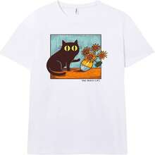 Pampling Artistic Cat Camiseta Unisex Adulto - Blanco - Ver 2
