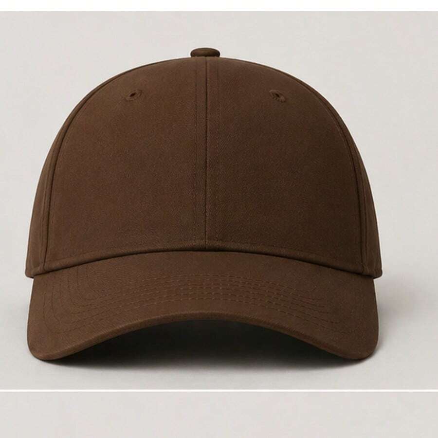 Plain Basic Adjustable Black And White Curved Brim Unisex Super Lightweight Baseball Cap For Men And Women - Rust Brown - View 1