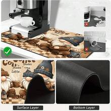 1pc Coffee-Colored Cartoon Elf & Coffee Bean Decor Drying Mat, Suitable For Dining Table And Cafe, Warm Atmosphere And Moisture Absorption, Multi-Purpose Drainage Mat, Home Gift, Desktop Decor - XYLSD-391 - View 10