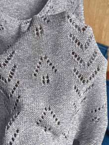 Ropa de punto casual de mujer de cuello en V sin mangas - Gris - Ver 7