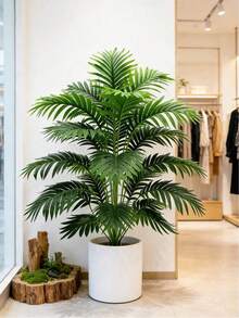 60-80cm Artificial Palm Tree, Large Tropical Turtle Back Bamboo Fake Coconut Tree With Green Leaves, Suitable For Home Garden Indoor Outdoor Wedding Party Decor - Green - View 4