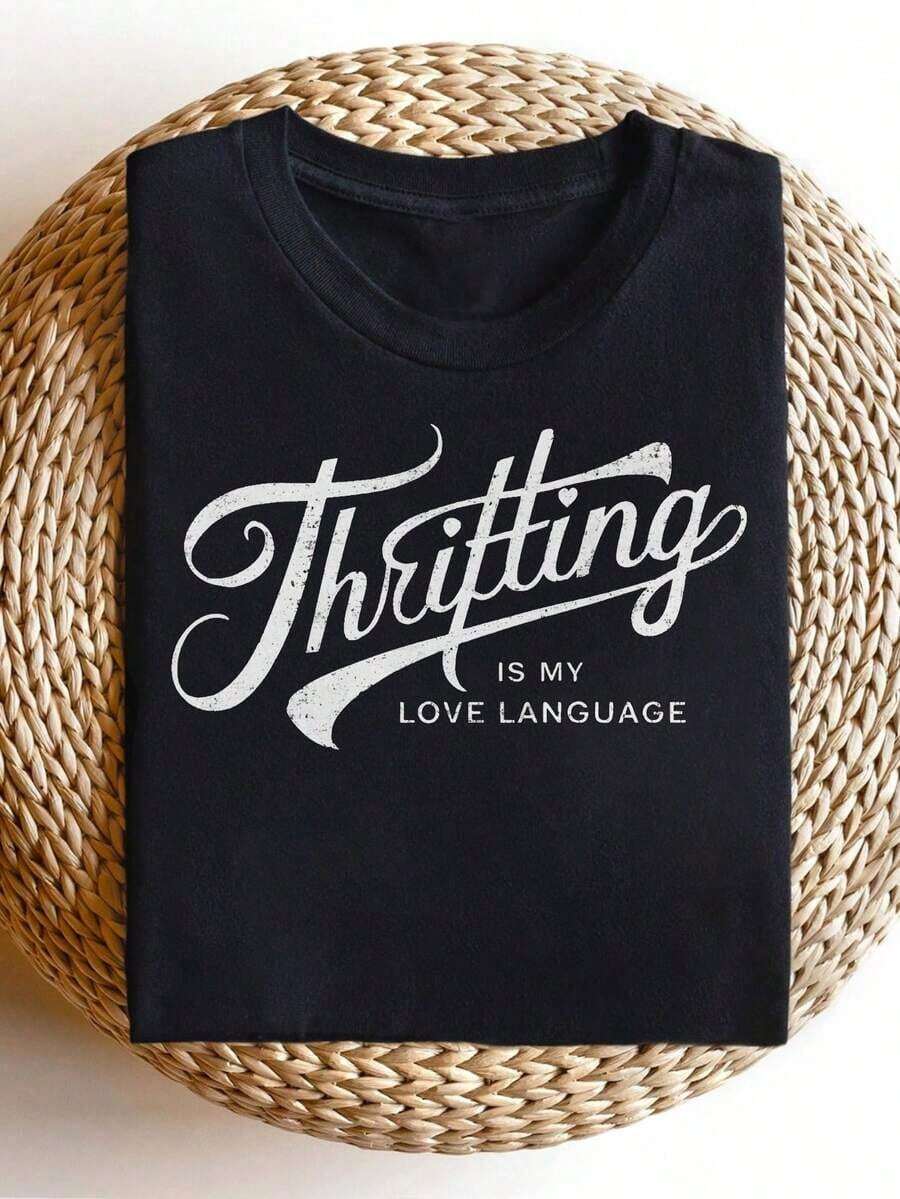 FASHIOGIRL Women's Funny Graphic T-Shirt In Brown, With The Phrase 'I'd Rather Be Storytelling', Lightweight Casual T-Shirt For Daily Themed Events, Machine Washable, Women's Top, Holiday Outfit, Printed Top, Breathable Fabric, Short Sleeve, For Storytelling Fans - 黑色 - 查看 1