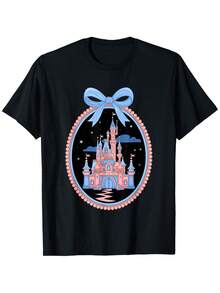 CamisetaversátilCamiseta de Castillo de Cuento de Hadas Mágico para Hombre y Mujer 2026-Diseño rosa suave y estilo princesa, con estrellas y lazos brillantes, camiseta casual de manga corta y cuello redondo, adecuada para fiestas temáticas, uso casual y para todas las estaciones (tallas S-XXXL). Tallas unisex para adultos y jóvenes disponibles, Camisetasparahombrecamisetasparamujer,estampadosdeanimeropaesencialparaapoyarelMundial,camisetasgráficosparaniños,adecuadasparaelusodiario,camisetasparahombrecamisetascontemáticodeveranode2026 - Negro - Ver 1