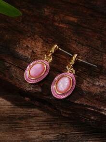 Cring Coco 1pair Fashion Boho Nautical Geometric Drop Earrings For Woman Accessories New Golden Earrings For Daily Party Prom Vacation Music Festival Mother's Day Jewelry Gift - Geometry - View 7