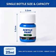 25ml 6/12色永久性織物壓克力漆，適用於衣服、鞋子、牛仔褲、帆布袋、DIY手工藝品 - 套裝 - 查看 3