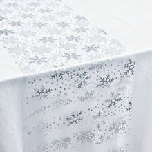 1 Roll Snowflake Table Runner, Polyester Mesh Material, Exquisite And Beautiful, Suitable For Dining Room, Kitchen, Bedroom, Wedding And Other Scene Decoration, Christmas, New Year, Winter And Other Holiday Scene Decoration - View 4