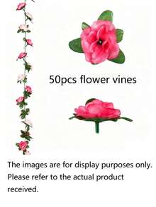 Guirlanda de Flores Artificiais Rosa, Arco de Videira, Floral Falso de Primavera para Decoração de Parede de Flores, Cenário de Casamento, Dia das Mães, Festa de Chá no Jardim - Multicolorido - Visão 11
