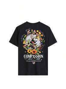 Camiseta Casual para Mujer con Estampado Gráfico de Calavera Alienígena Psicodélica "Los Alienígenas Existen", Estilo Vintage, Oversize, Manga Corta, Cuello Redondo, Estética Y2K, Moda Urbana Atrevida, Ligera, Transpirable y Cómoda para Uso Diario, Ideal para Festivales de Música, Estilo Urbano, Skate Park, Salidas Casuales, Regalo para Entusiastas de la Cultura Alienígena y Alternativa. LGIG - Negro - Ver 2
