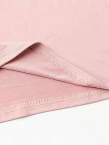 Camiseta casual de mujer de manga corta con cuello redondo y estampado de corazón para el verano, ropa para Año Nuevo, camiseta gráfica para mujeres - Rosa - Ver 3