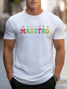 Palabra MAESTRO en colores vivos acompañada por gestos de manos en lengua de signos que transmiten respeto educación inclusión y aprecio hacia los docentes camiseta de hombre 100% algodón 220g - Blanco - Ver 8