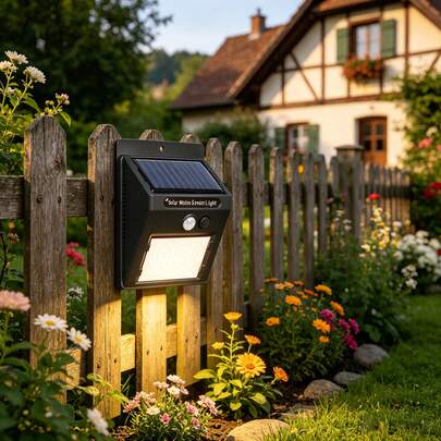 1PC 30/25LED Solar Wall Light ABS White Light, Solar Powered Motion Sensor Wall Lamp, 3 Lighting Modes, Light Sensor Human Induction Wall Mount Lamp For Patio Yard Porch Outdoor