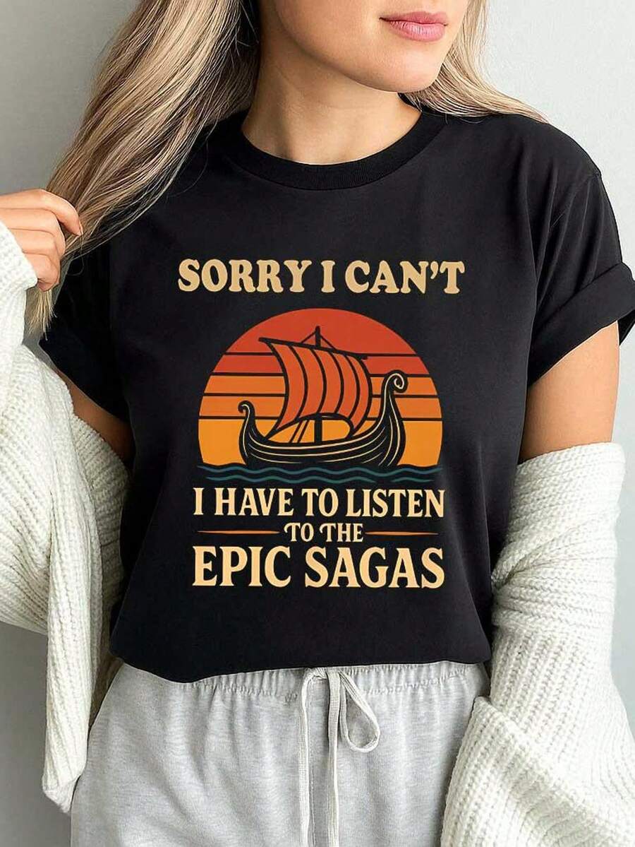 Camiseta del musical de Odiseo, camiseta de las sagas épicas, camiseta de teatro de la mitología griega, Odisea de Homero, camiseta para nerds de la literatura clásica, camiseta de espectáculo teatral. Camiseta unisex de algodón puro de 220 g, peso ideal para todas las estaciones, adecuada tanto para hombres como para mujeres. Tejido duradero de alta calidad, suave al tacto y de larga duración. Prenda transpirable, adecuada para el uso de otoño y vacaciones de las mujeres. - Negro - Ver 1