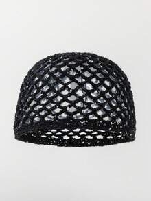 1 chiếc mũ len móc ren đính sequin nhẹ, thời trang dành cho nữ, thích hợp cho đi biển, phong cách boho, mùa xuân và mùa thu. - A - Xem 2
