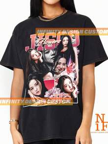 Retro 90s T-Shirt With K-Pop Print - Unisex K-Pop T-Shirt, Women's Shirts, Women's Sweatshirts, Sweater, Casual Blouse, Summer Prom Dresses - 黑色 - 查看 6