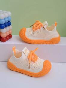Nuevos zapatos casuales de verano, zapatos de calcetín suaves y cómodos, zapatos ligeros de slip-on para niños y niñas - Naranja - Ver 1