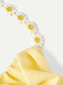 MOD Vestido casual de verano con cintura ceñida para mujer - Amarillo - Ver 5