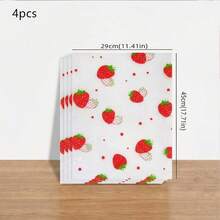 12pcs Waterproof Refrigerator Mats, 3 Mixed Colors - Moisture-Proof, Anti-Slip, Washable & Reusable, Made Of EVA, Featuring Novel Strawberry, Chrysanthemum, Cherry Patterns, Suitable For Refrigerator, Drawers, Shoe Cabinet, Kitchen Cabinet Decoration - A - View 7