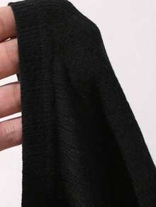 Camiseta sin mangas de mujer con encaje, parches y lazo, ajuste ceñido, casual y sexy - Negro 2 - Ver 3