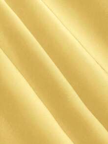 Falda de unicolor negro de cintura alta con textura de satén, adecuada para baile y uso diario - amarillo ganso - Ver 4