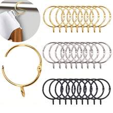 10pcs/30pcs/50pcs Roman Curtain Rings, Curtain Rings With Eyelets, 3.8cm/1.5inch Metal Curtain Rings, Hanging Rings And Curtain Hooks, No Need To Dismantle Curtain Track, Roman Pole, Easy Installation, Suitable For Living Room And Bedroom Curtains, Shower Curtain Hooks (Gold, Black, Silver) - Multicolor - View 3