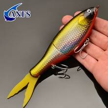 ANFS 1pc 17.5cm/6.88in Multi-Joint Swinging Shark Soft Bait - Slow Sinking Fishing Lure Artificial Fish Bait Suitable For Snakehead - Multicolor - View 7