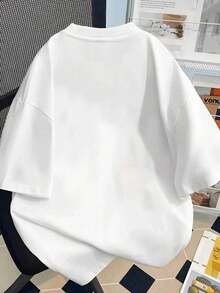 Loose Women's T-Shirt With Honduras Design, Casual And Modern Style, Ideal For Everyday Wear, Soft And Comfortable Cotton, Basic Crew Neck Cotton T-Shirt For Women - 白色的 - 查看 3