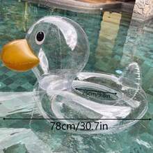 Duck Inflatable Pool Float For Kids, Swimming Ring Summer Outdoor Water Lounge Inflatable Raft Tube, Outdoor Summer Pool Party Water Toy - White - View 3
