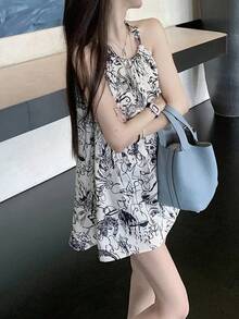 Chaleco Estampado Vintage para Mujer, Ropa de Moda Coreana, Camisetas sin Mangas Holgadas, 2026, Ropa Mujer, Camisetas Chic con Lazos, Camisetas Holgadas de Verano - color de la foto - Ver 3
