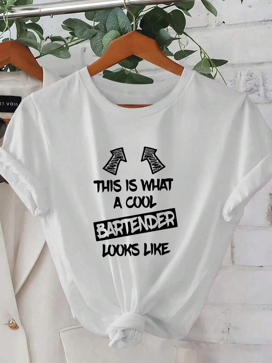 1 Piece Of Women's Short-Sleeved Summer T-Shirt - 2D Geometric Print Design, Cool Bartender Style, Urban Style. | Youthful Design | Comfortable Fit, Cute Clothing WJ1R - 白色 - 查看 1