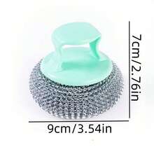 5/15/30pcs Random Color Metal Scouring Pads With Handle, Multi-Functional Kitchen Cleaning Brush Set, Suitable For Pots, Pans And Stoves, Non-Scratch Cleaning Tool - Multicolor - View 7