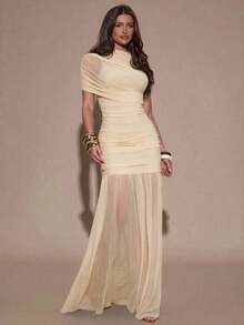 Women Midi Dresses - 杏 - 查看 7