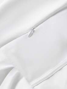 Floreya Spring/Summer Lightweight French Elegant Waist-Defining Slimming Square Neck Cami Mini Dress For Dates And Parties, White Dress, Summer Dress, Party Dress, Summer Holiday Outfits, Vacation Outfits For Women - Black and White - View 9