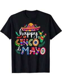 Camiseta de algodón puro, camiseta unisex para adultos, temática de festival mexicano, 5 de Mayo, México, festival de celebración, camiseta cómoda, estampado gráfico, adecuada para todas las estaciones, actividades al aire libre, uso diario, camiseta de hombre, ropa de hombre, estilo Y2K, top de mujer, estilo vintage, ropa urbana moderna, diseño genial, perfecta para el tiempo libre, estilo festivo, suave y ligera, algodón suave, ropa casual para el día a día. - Negro - Ver 7