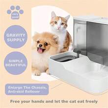 2-In-1 Automatic Pet Feeder, Dog Feeder, Cat Water Drinker, Blue, PP Material, 2.8L Food Container Capacity, 1L Water Container Capacity, Perfect For Small To Medium-Sized Dogs And Cats - Default - View 4