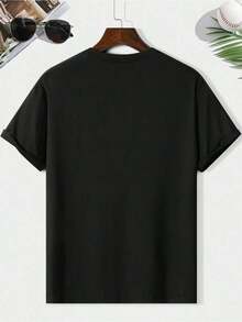 Unisex Short-Sleeved T-Shirt With A "Butterfly" Print For Women, Ideal For Summer Vacations, With A Casual Style. Comfortable Men's T-Shirt With A Crew Neck Design, Ultra-Soft, Breathable, And Moisture-Wicking-A Fashionable Summer Essential. Unisex Loose-Fitting Cotton Short-Sleeved T-Shirt With A Crew Neck And An Urban Vintage Style. - 黑色 - 查看 3