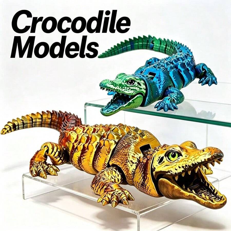 A Stylish Ombre Crocodile Decoration, Suitable For Car Decor, Home Decor, Desktop Display, Great For Placing In Living Room, Bedroom, Study, An Ideal Choice For Collectors - Multicolor - View 1