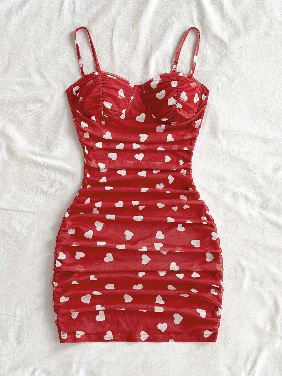 Vestido Floral francés para mujer, moda Primavera Verano, temperamento Sexy, Mini vestidos sin espalda, estilo de vacaciones, falda para la playa con tirantes - Rojo - Ver 1