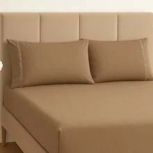 400 Thread Count Premium Bedding Set With Stick Stitch Finish - 榛子 - 查看 3