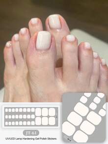 New Semi-Cured Gel Summer Toe Nail Stickers, Glitter Design, In Stock Wholesale, Waterproof And Long-Lasting - White - View 8