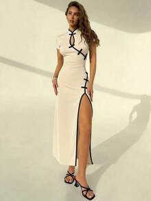 Women Midi Dresses - 杏 - 查看 7