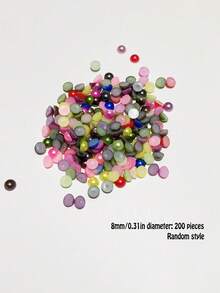 100-1000pcs Random Style 2-12mm Flat Half Round Decorative Sequins, DIY Materials For Phone Case, Clothing, Earrings, Nail Art Stickers - Random - View 7