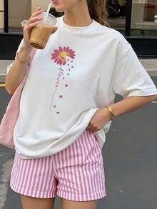 Free Shipping, Local Delivery In Mexico, Delivery In 4 Days. Women's Printed Short-Sleeved Summer T-Shirt, Polyester Fabric, Multifunctional Style, Regular Fit, 180 Grams, 1 Unit. - White - View 1