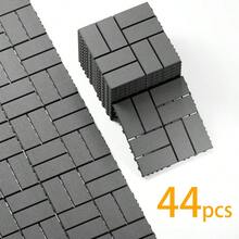 27/44pcs Interlocking Outdoor Plastic Floor Tiles (30.48cm X 30.48cm) - Slip-Resistant Deck Tiles For Patio, Poolside, Backyard - Easy Installation - XBK (27PCS) - Brown - View 10