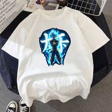Camiseta unisex con diseño de kanjis del aura del Ultra Instinto de Gokuss, estilo retro, anime y dibujos animados. Camiseta informal de verano de corte holgado. - Blanco - Ver 1