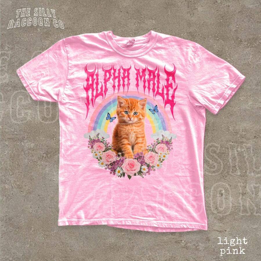 Camiseta divertida de gatito Alpha ale, camiseta irónica de gato, regalo cómico para amantes de los gatos, camiseta gráfica vintage no. - Multicolor 2 - Ver 1