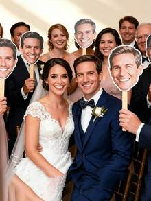 Face On Stick, Number Head On Stick, Printable Big Head Cutouts, Funny Groom Face Fan, Bachelorette Party Gift, Personalized Fun Party Decor - Multicolor - View 6