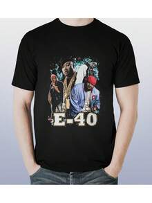 2026 Nueva Camiseta Negra Casual de Alta Calidad para Hombre THE E-40 Hiphop de Manga Corta, Camiseta Casual para Mujer, Adecuada para Uso Diario, Hogar, Trabajo y Fiestas. - Negro - Ver 5